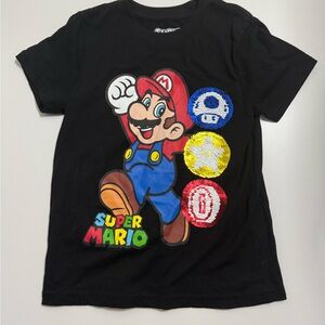Super Mario Black T-Shirt with Sequins